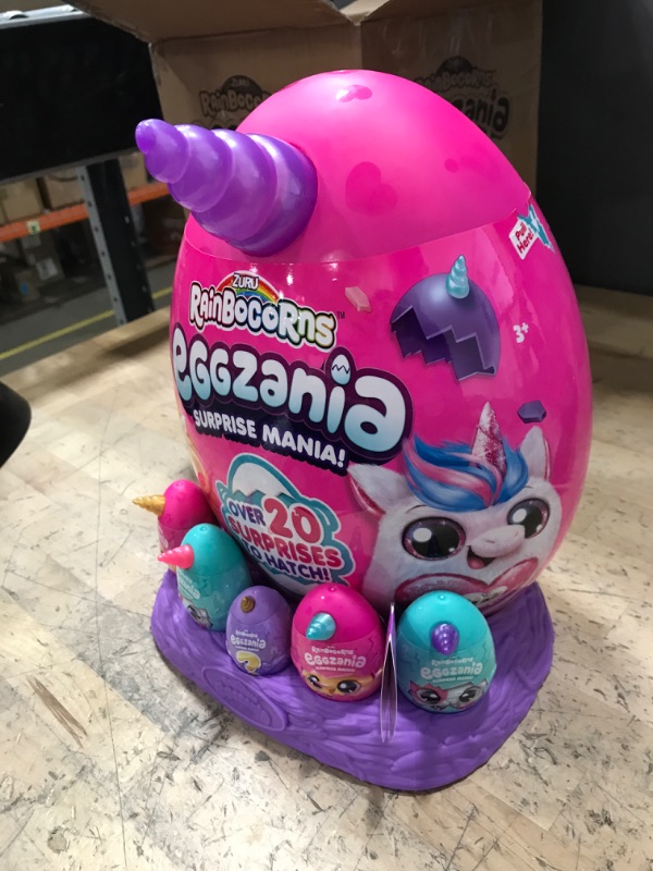 Photo 2 of Rainbocorns Eggzania Surprise Mania Series 1 (Kitten) by ZURU, Collectible Plush Stuffed Animal, 5 Mini Eggs, Stickers, DIY Jewelry, Slime, Ages 3+ for Girls, Children