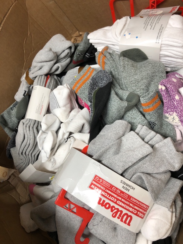 Photo 1 of MIXED BOX BUNDLE OF MENS AND WOMENS SOCKS MIXED SIZES