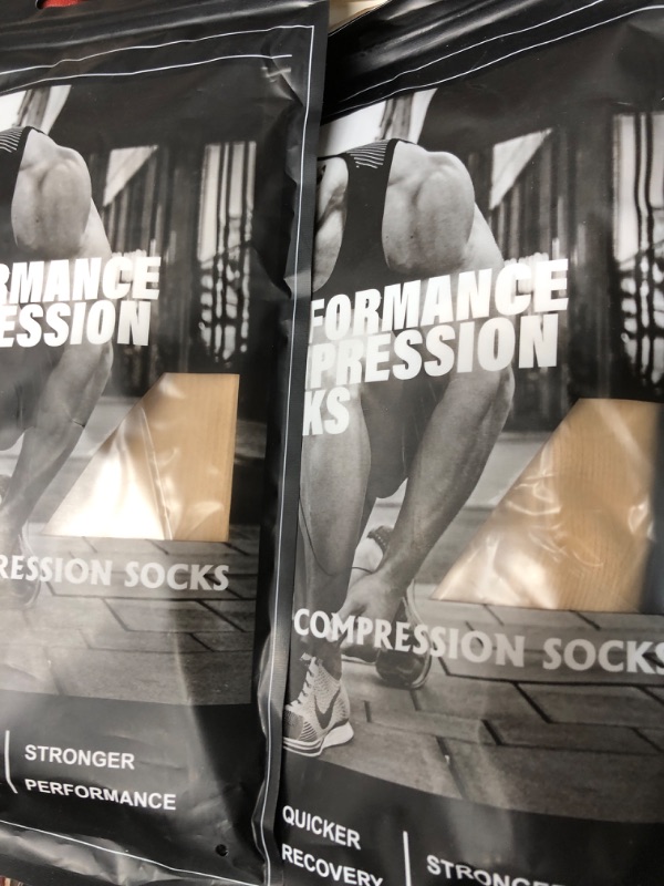 Photo 2 of * 2 SETS* bropite Plus Size Compression Socks for Women and Men Extra Wide Calf 20-30mmhg Extra Large Knee High Support for Circulation Nude 4X-Large