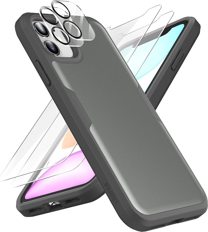 Photo 1 of * SET OF 5* LEGFES [5 in 1 Designed for iPhone 11 Case (6.1" 2022),with 2 Pack [Tempered Glass Screen Protector]+2 Pack [Camera Lens Protector] Space Gray
