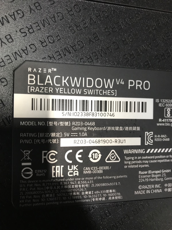 Photo 3 of Razer BlackWidow V4 Pro Wired Mechanical Gaming Keyboard: Yellow Mechanical Switches - Linear & Silent - Doubleshot ABS Keycaps - Command Dial - Programmable Macros - Chroma RGB - Magnetic Wrist Rest Yellow Switches - Linear & Silent