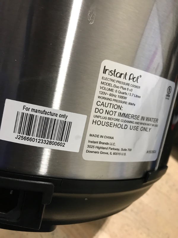 Photo 3 of Instant Pot Duo Plus 9-in-1 Electric Pressure Cooker, Slow Cooker, Rice Cooker, Steamer, Sauté, Yogurt Maker, Warmer & Sterilizer, Includes App With Over 800 Recipes, Stainless Steel, 6 Quart 6QT Duo Plus