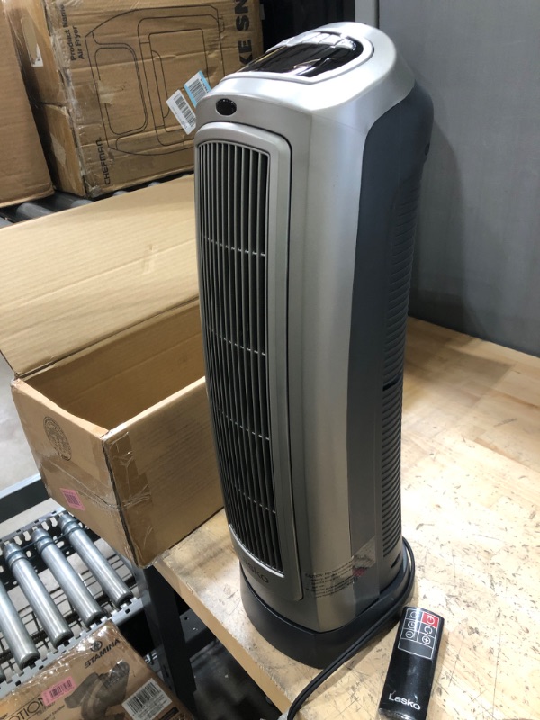 Photo 2 of Lasko 1500W Digital Ceramic Space Heater with Remote, 755320, Silver