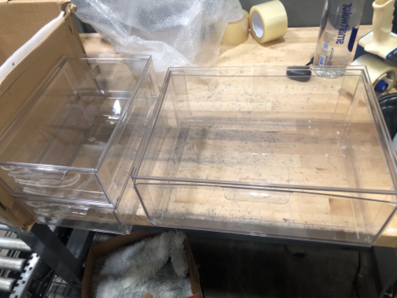 Photo 1 of 3 pack plastic - clear storage drawers 