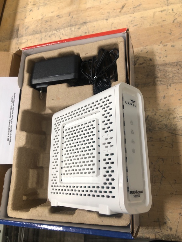 Photo 3 of ARRIS Surfboard | SB8200 DOCSIS 3.1 Modem (1 Gbps Max Internet Speeds) & W130 mAX Plus Mesh AX7800 WiFi 6 AX Router System Bundle (WiFi Coverage 6,000 sq ft) | Mesh with Your Cable Internet DOCSIS 3.1 Modem 