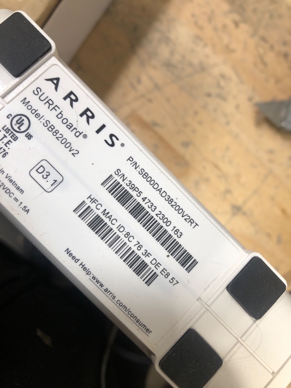 Photo 2 of ARRIS Surfboard | SB8200 DOCSIS 3.1 Modem (1 Gbps Max Internet Speeds) & W130 mAX Plus Mesh AX7800 WiFi 6 AX Router System Bundle (WiFi Coverage 6,000 sq ft) | Mesh with Your Cable Internet DOCSIS 3.1 Modem 