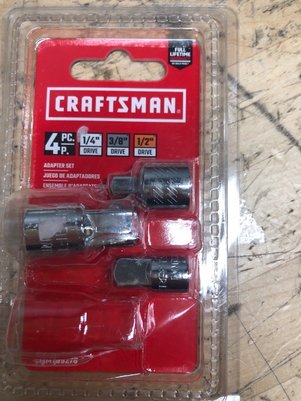 Photo 2 of **ONE MISSING**
CRAFTSMAN 4-Piece 1/4-in, 3/8-in, 1/2-in Drive Accessory Set
