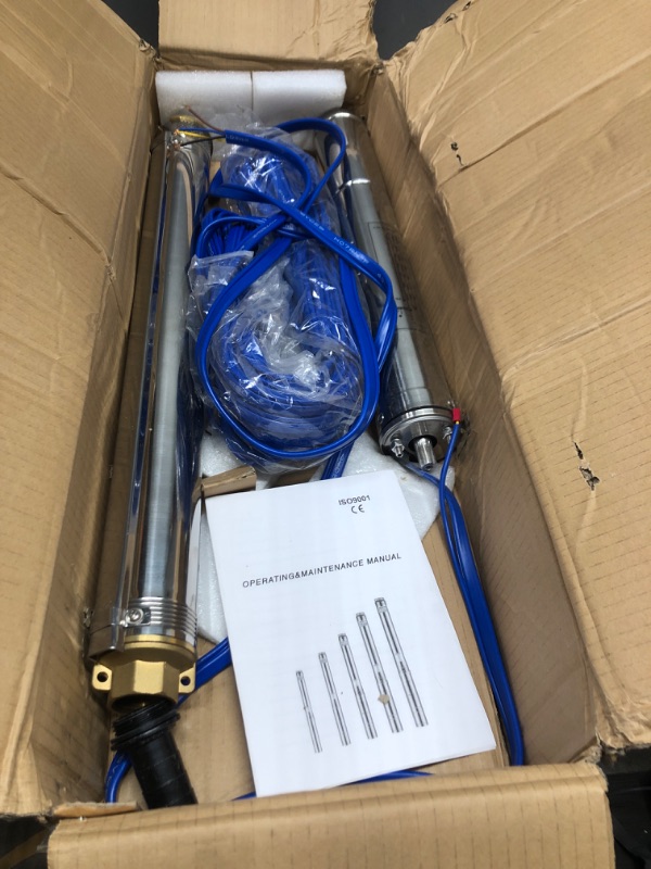 Photo 2 of ZYIY 2.5" Deep Well Pump 110V/60HZ 0.55KW 0.75HP Stainless Steel Submersible Well Pump High Lift 13GPM 17pcs Impeller Pump Water Pumps 1"Outlet Copper Head Bore Pump with Controller for Irrigation 110V/60Hz 0.55KW 0.75HP 1"