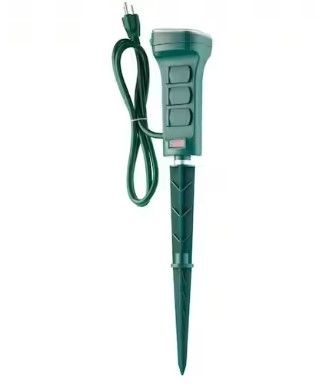 Photo 1 of Defiant Smart Outdoor 4 ft. 6-Outlet Power Stake Powered by Hubspace
