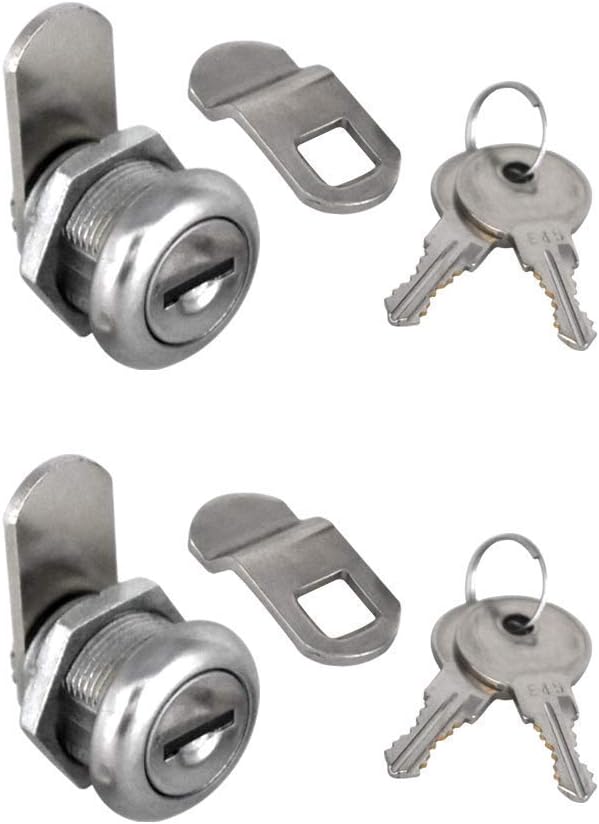 Photo 1 of 2Pcs Cabinet Cam Lock Keyed Alike Tool Box Locks 5/8" Cylinder for Truck Pickup Tool Box Vending Machine Drawer Tool Box Mailbox ATM Locks Replacement
