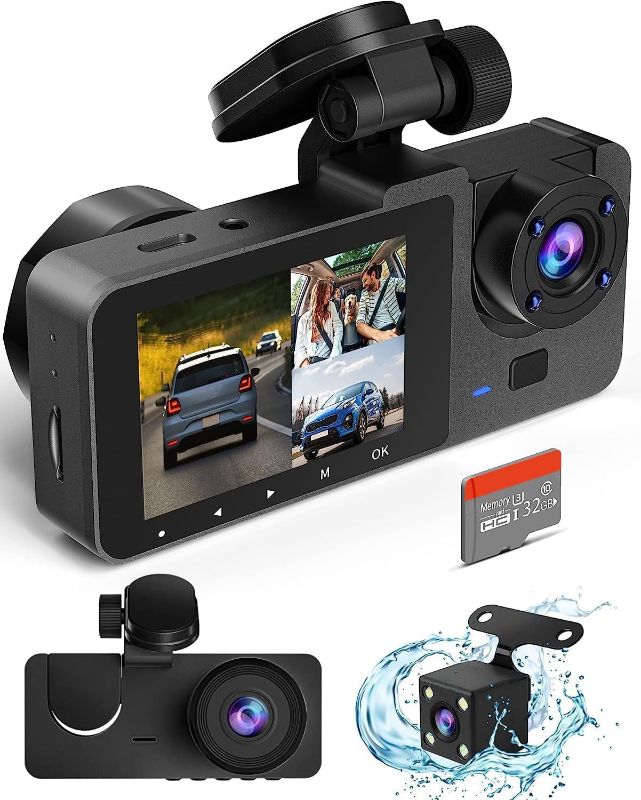 Photo 1 of Dash Camera for Cars,4K Full UHD Car Camera Front Rear with Free 32GB SD Card,Built-in Super Night Vision,2.0'' IPS Screen,170°Wide Angle,WDR, 24H...
