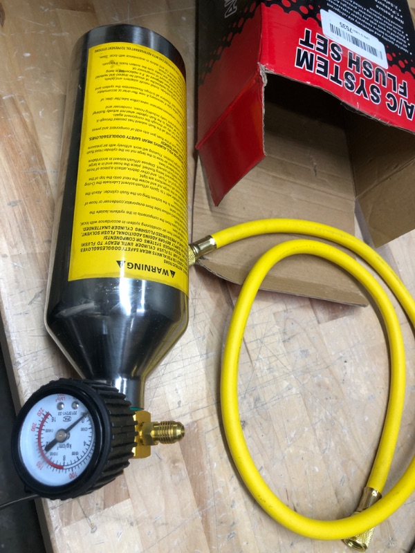 Photo 2 of AC Flush Kit Pressure Regulating&Relief Valve AC Cleaner Real-time Monitoring Pressure Gauge AC Cleaning Kit with Spray Head & Hook & 3.5FT Hose&Fitting for Air Conditioner Pipe, Condenser, Evaporator