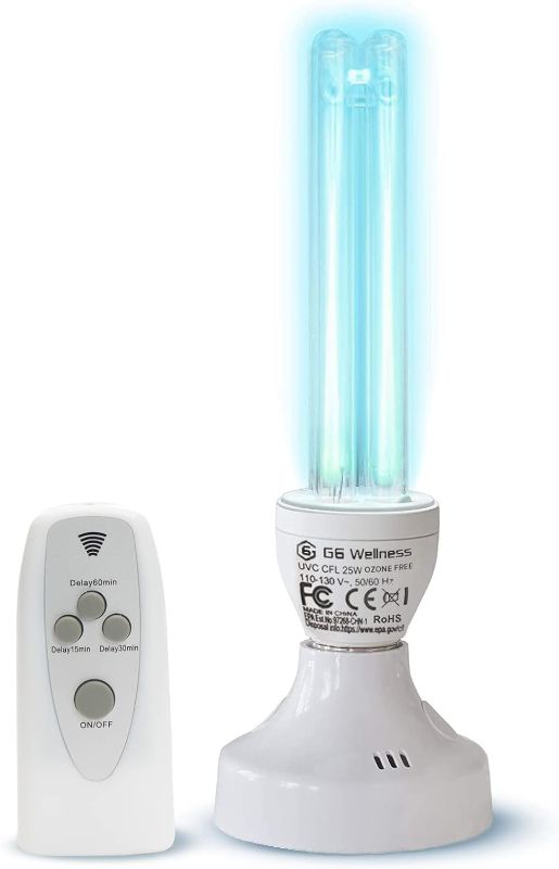 Photo 1 of Ozone-Free Ultraviolet Germicidal Light Sanitizer UVC Lamp 25 W E26/E27 with Stand and Remote Control
