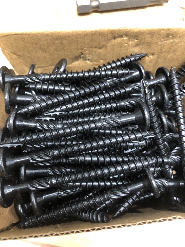 Photo 2 of 100 black polished wood screws 2.5in