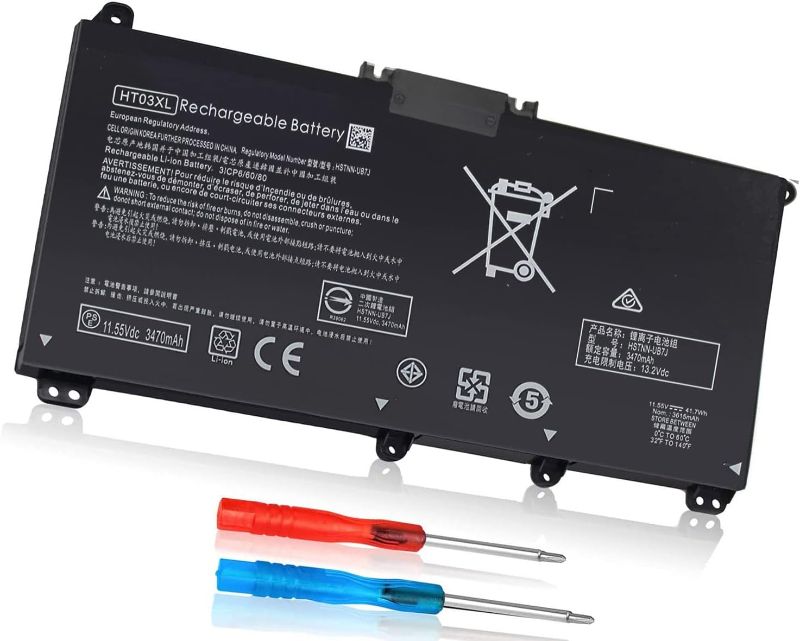 Photo 1 of HT03XL L11119-855 Laptop Battery for HP Pavilion 14-CE 14-CF 14-cm 14-CK 14-DF 14-MA 14Q-CS 15-DA 15-CS 15-CW 15-DA 15-DB 17-by 17-CA HP 240 245 250 255 G7 340 348 G5 L11119-855 L11421-421 HSTNN-LB8M
