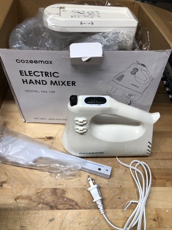 Photo 2 of 2 in 1 Hand Mixers Kitchen Electric Stand mixer with bowl 3 Quart, electric mixer handheld for Everyday Use, Dough Hooks & Mixer Beaters for Frosting, Meringues & More (White-P)
