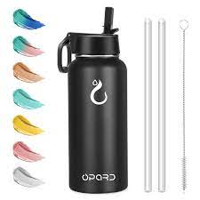 Photo 1 of * Creen Colored* Opard Stainless Steel Water Bottle, 32 oz Vacuum Insulated Double Walled Leak Proof Sports Water Bottle with Straw for Gym Travel Camping
