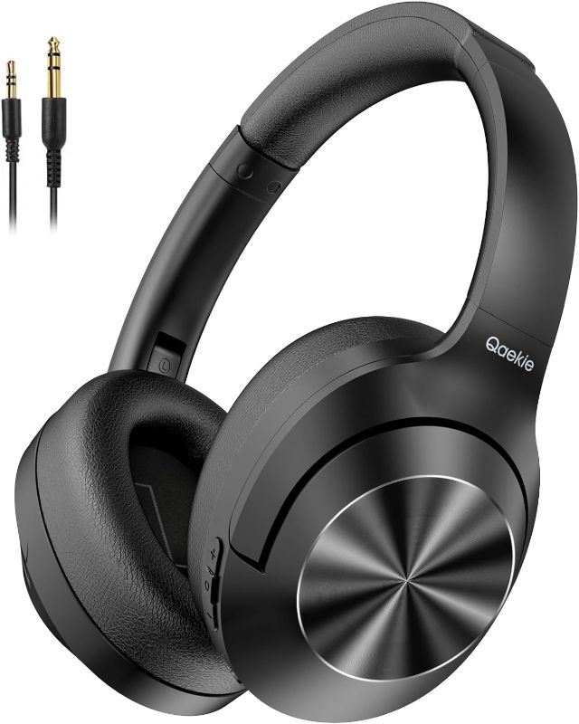 Photo 1 of Qaekie Active Noise Cancelling Headphones - 100H Playtime Wireless Over Ear Bluetooth Headphones Deep Bass, Noise Canceling Wireless Headphones with Mic, HiFi Audio for Adults Travel/Home/Office
