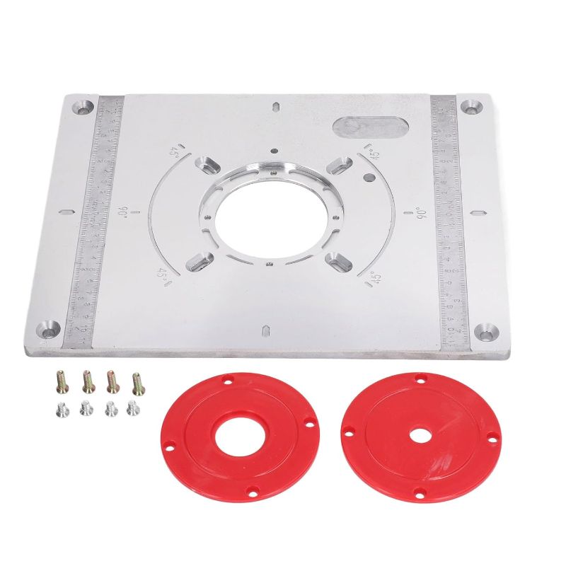 Photo 1 of Aluminum Alloy Router Table Insert Plate, Multifunctional Woodworking Bench Plate for Trimming Machine, Engraving Machine and Woodworking Processing
