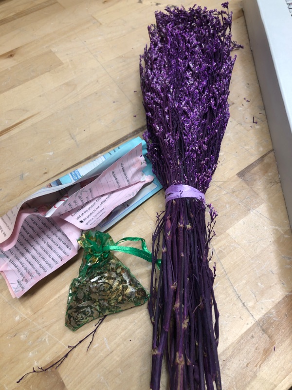 Photo 1 of 1 Branch Dried Grass Reusable Eye-catching Convenient Easy to Maintain Dried Bouquet Purple
