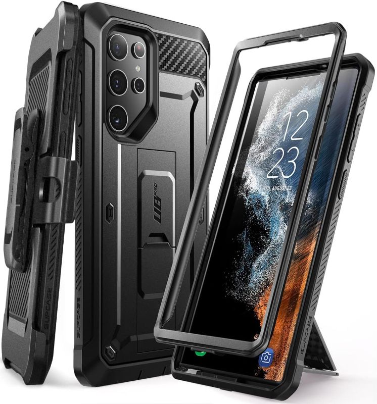 Photo 1 of SUPCASE Unicorn Beetle Pro Series Case for Samsung Galaxy S22 Ultra 5G (2022 Release), Full-Body Dual Layer Rugged Belt-Clip & Kickstand Case Without Built-in Screen Protector (Black)
