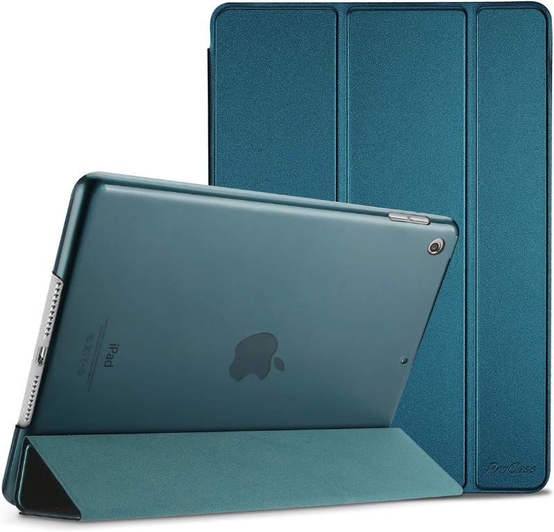 Photo 1 of * Small Tear* ProCase for iPad 10.2 Case iPad 9th Generation 2021/ iPad 8th Generation 2020/ iPad 7th Generation 2019 Case, iPad Cover 9th Generation Slim Hard Back Smart Cover for 10.2 iPad Case -Teal
