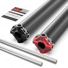 Photo 1 of * MISSING ENDS* ZhenT Garage Door Torsion Springs 2'' (Pair) with Non-Slip Winding Bars, Coated Torsion Springs with a Minimum of 18,000 Cycles (0.250X2''X28'')
