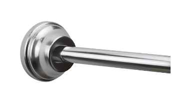 Photo 1 of allen + roth 44-in to 72-in Chrome Fixed or Tension Single Curve Adjustable Shower Curtain Rod
