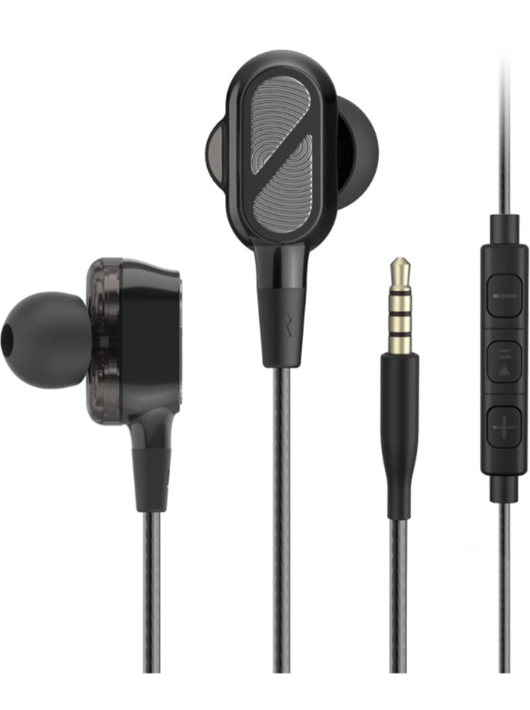 Photo 1 of WSNDD Double Dynamic Drivers Wired in-Ear Earbuds, Stereo Bass Earphones with Microphone, Noise Isolating Headphones 3.5mm Compatible with Computer,iPod,iPad,MP3,iOS and Android
