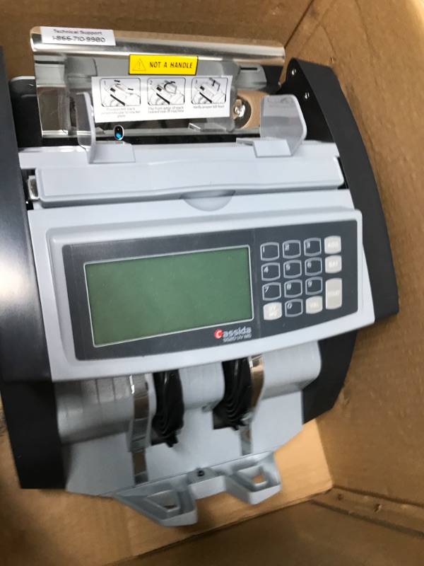 Photo 2 of **MISSING POWER CORD**  Cassida 5520 UV/MG - USA Money Counter with ValuCount, UV/MG/IR Counterfeit Detection, Add and Batch Modes - Large LCD Display & Fast Counting Speed 1,300 Notes/Minute UV/MG Counterfeit Detection Detection