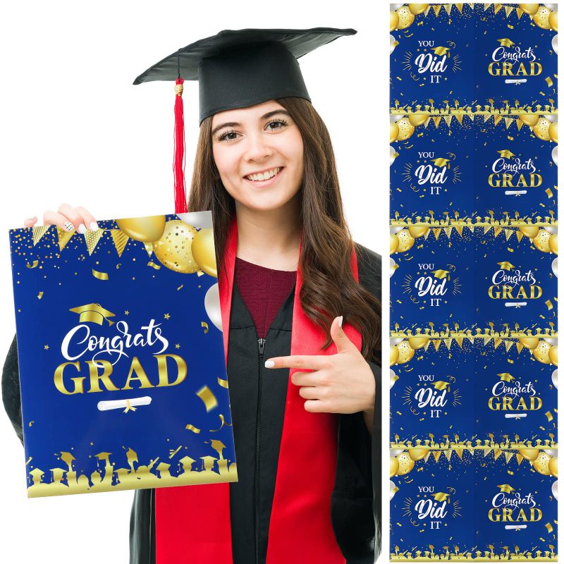 Photo 1 of 2 PACK 
Eaasty 6 Pieces Graduation Large Signature Guest Book Congrats Grad You Did It, Congratulations Giant Greeting Card for Class of 2023 Student Graduation Party Supplies for High School College (Blue)