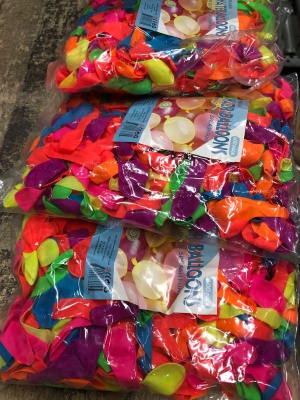 Photo 1 of 3 Prextex 600 Easy Fill Water Balloons - Bulk Balloon Pack for Water Sports Fun, Splash Fights for Swimming Pool Backyard Toy and Outdoors, Summer Outdoor Water Game and Party Favors