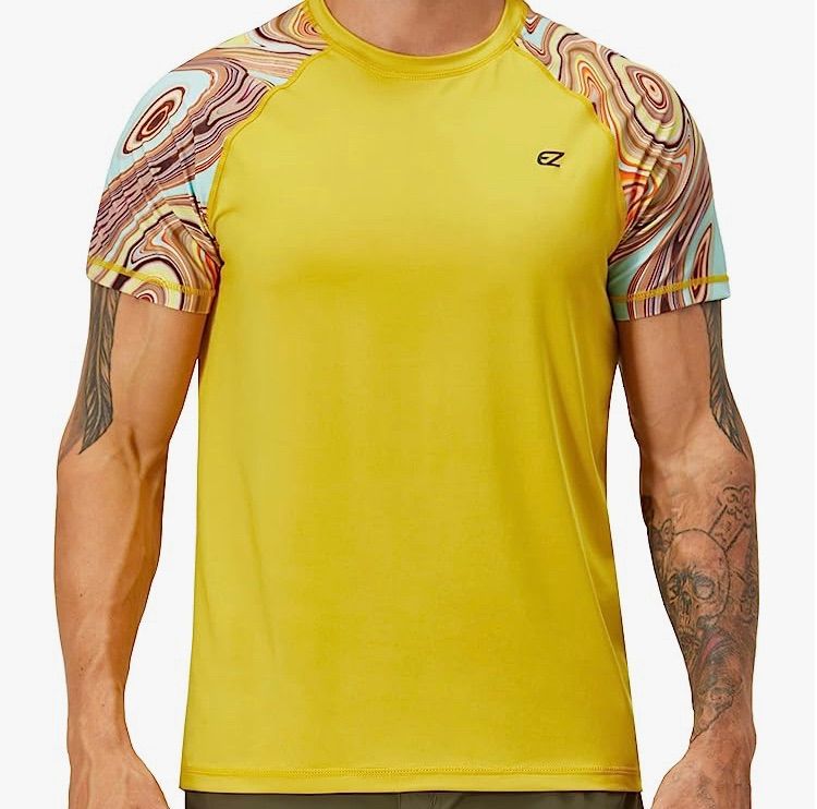 Photo 1 of Xl Men's Short Sleeve Swim Shirts Quick Dry Rash Guard UPF 50+ UV Sun Protection T-Shirt Beach Fishing Water Shirts