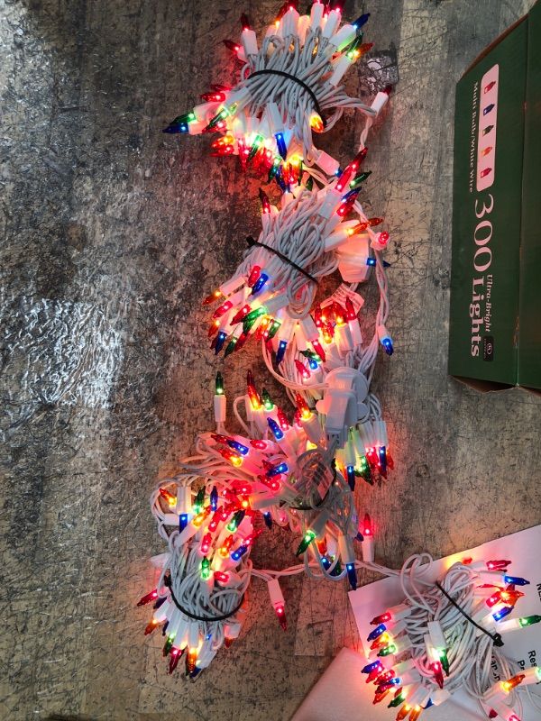 Photo 1 of 2 count of PREXTEX Bright July 4th Decor Patriotic Lights (60 Feet, 300 Lights) - Multicolor Independence Day Decoration & Christmas Tree Lights with White Wire - Indoor/Outdoor – Multi-Color Twinkle Lights 300ct