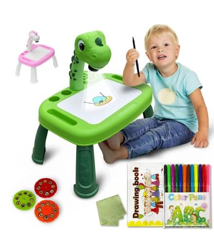 Photo 1 of Dinosaur Drawing Projector Table Kit for Kids Include Art Supplies, Doodle Sketcher Board Set, Toddler Tracing Painting Projection