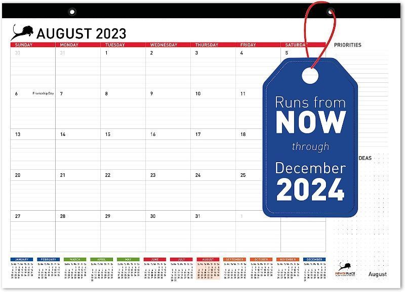 Photo 1 of (TWO PACK BUNDLE) Desk Calendar 2023-2024 – Large Desktop Calendar Pad for Office or Home – Big Monthly Calendar 17" x 12" for Work with To-Do List & Notes | Calendar for Teachers, Student, Classroom (Runs 18 Months August 2023 - December 2024) 