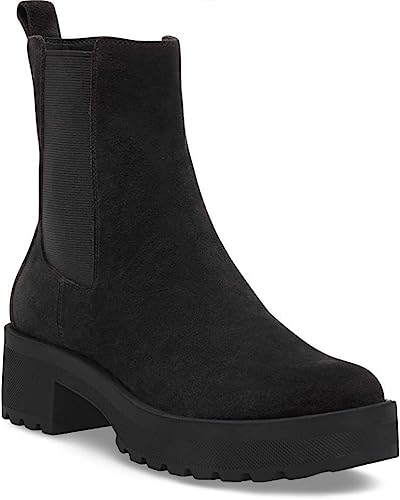 Photo 1 of Black SIZE 8 Juliet Holy Womens Platform Lug Sole Chelsea Boots Ankle High Chunky Block Heel Non-Slip Suede Leather Slip on Combat Fashion Booties
