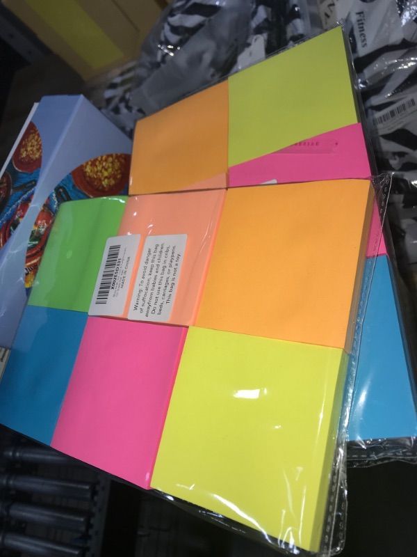 Photo 2 of Teskyer 1200 Sheets Sticky Notes, 3x3 Inch, 12 Pads Strong Adhesive Self-Stick Notes, 6 Bright Colors, 100 Sheets/Pad Yellow, Orange, Green, Pink, Blue, Purple Unlined