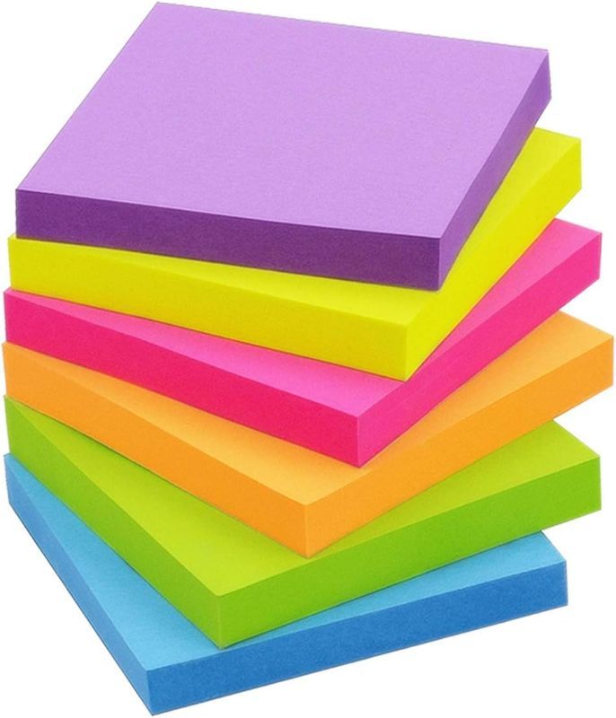Photo 1 of 3 PACK(18 PIECES TOTAL)Sticky Notes 3x3 inch Bright Colors Self-Stick Pads 6 Pads/Pack 100 Sheets/Pad Total 600 Sheets