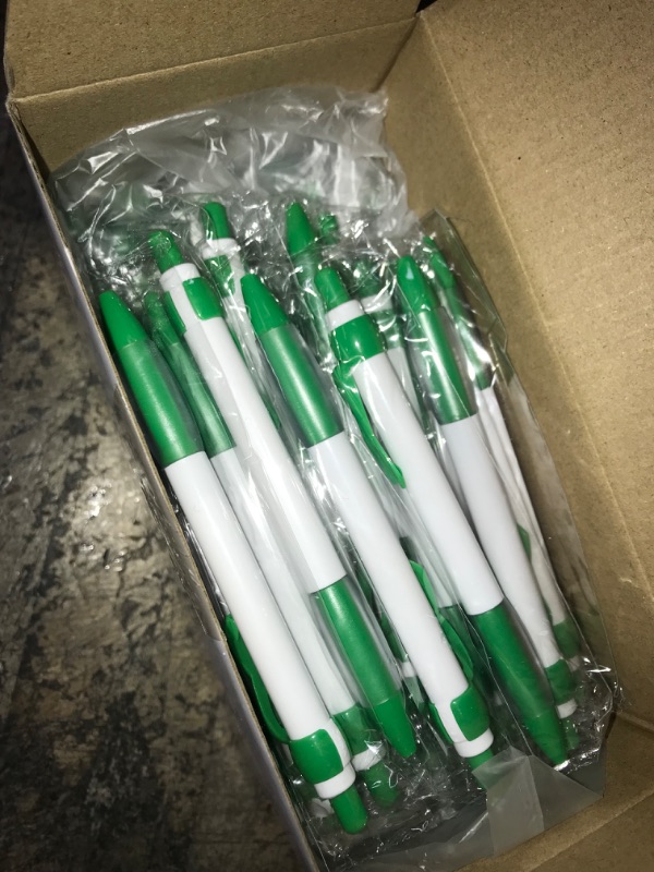 Photo 2 of Mental Health Awareness Retractable Pen Green Ribbon Liver Cancer Kidney Disease Awareness Black Ink Ballpoint Pen Bulk with Individual Packed for Charity Volunteers Activities Supplies (100 Pcs)