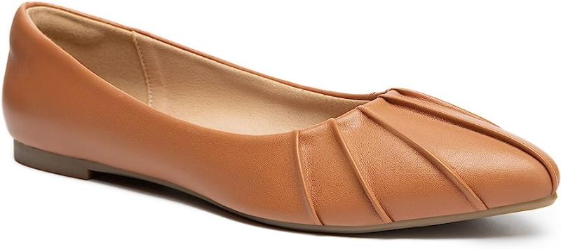 Photo 1 of Trary Women’s Flats Shoes Closed Pointed Toe Slip On Comfortable Walking Brown Casual Dress Shoes 6