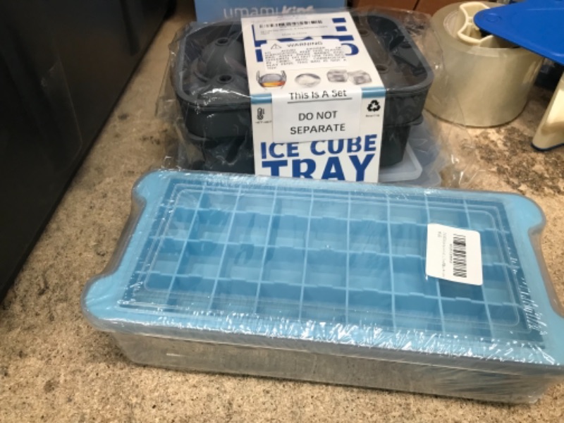 Photo 3 of FADIKX Ice Cube Tray With Lid and Bin,36 Nugget Food-grade Silicone Ice Tray,Flexible Ice Cube Molds Comes with Ice Box, Scoop,Ice Tongs Silicone Funnel and Cover (Blue,36 cubes Silicone suits) Blue 36 Cubes*1

Ice Cube Tray, Silicone Ice Cube Tray with L