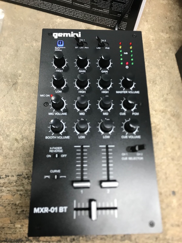 Photo 2 of Gemini MXR-01BT 2-Channel Professional DJ Mixer with Bluetooth Input
