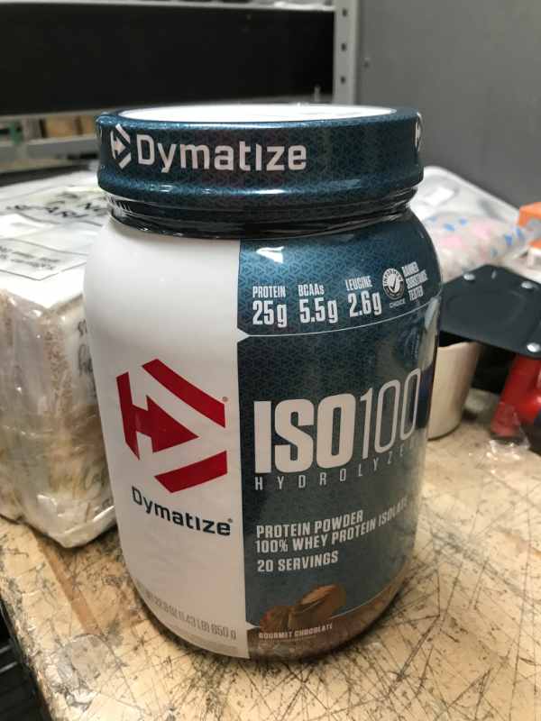 Photo 2 of **EXP DATE 05/2025**Dymatize ISO100 Hydrolyzed Protein Powder, Gourment Chocolate - 22.6 oz*