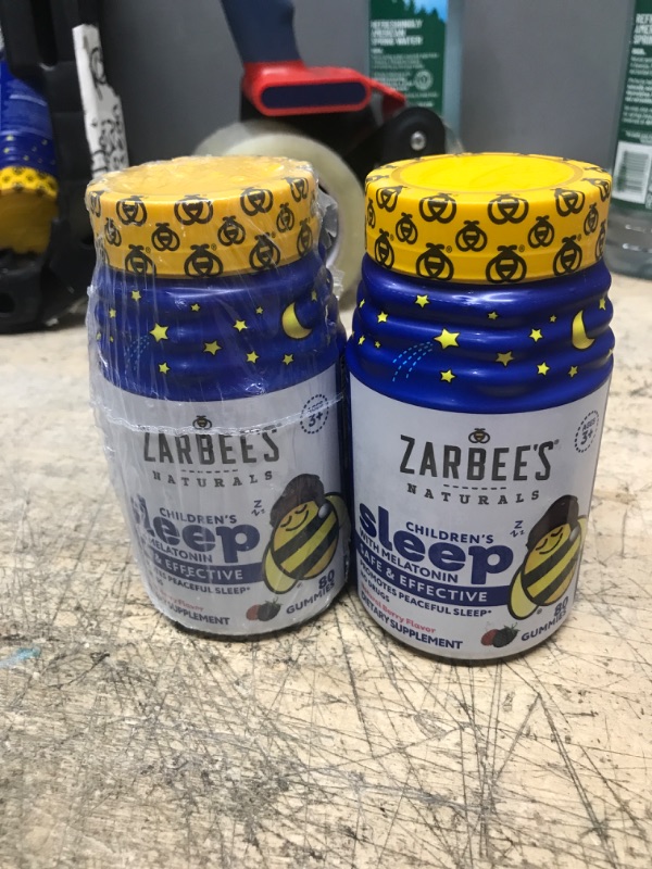 Photo 2 of **EXP DATE 08/2023**2pcks of Zarbee's Kids 1mg Melatonin Gummy, Drug-Free & Effective Sleep Supplement for Children Ages 3 and Up, Natural Berry Flavored Gummies, 80 Count