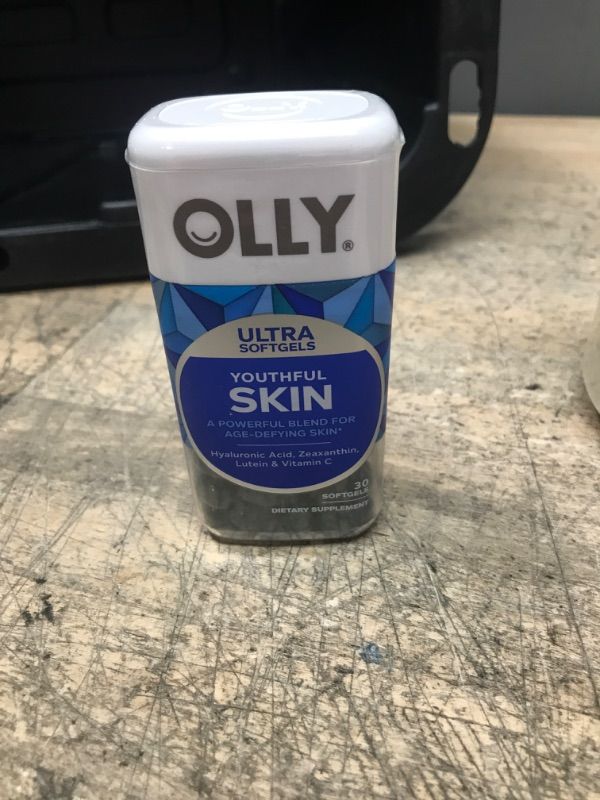 Photo 2 of **EXP DATE 07/2023**OLLY Ultra Strength Skin Softgels, Hydrate and Firm Skin, Hyaluronic Acid, Zeaxanthin, Lutein, Vitamin C, Skin Supplement, 30 Day Supply - 30 Count (Packaging May Vary)