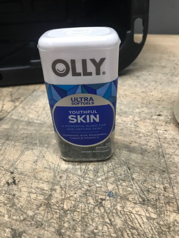Photo 1 of **EXP DATE 07/2023**OLLY Ultra Strength Skin Softgels, Hydrate and Firm Skin, Hyaluronic Acid, Zeaxanthin, Lutein, Vitamin C, Skin Supplement, 30 Day Supply - 30 Count (Packaging May Vary)