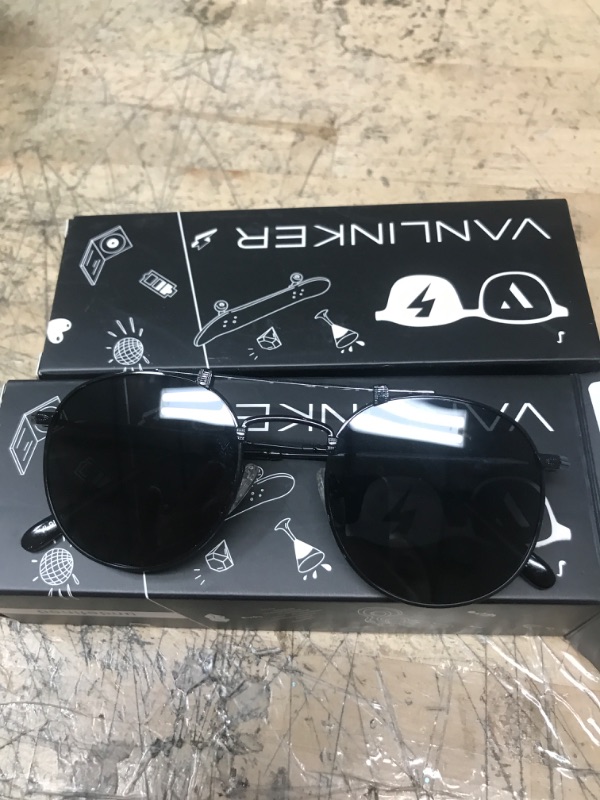 Photo 2 of 2pcks of VANLINKER Small Round Polarized Sunglasses UV400 Double Bridge Retro Sunnies VL9570
