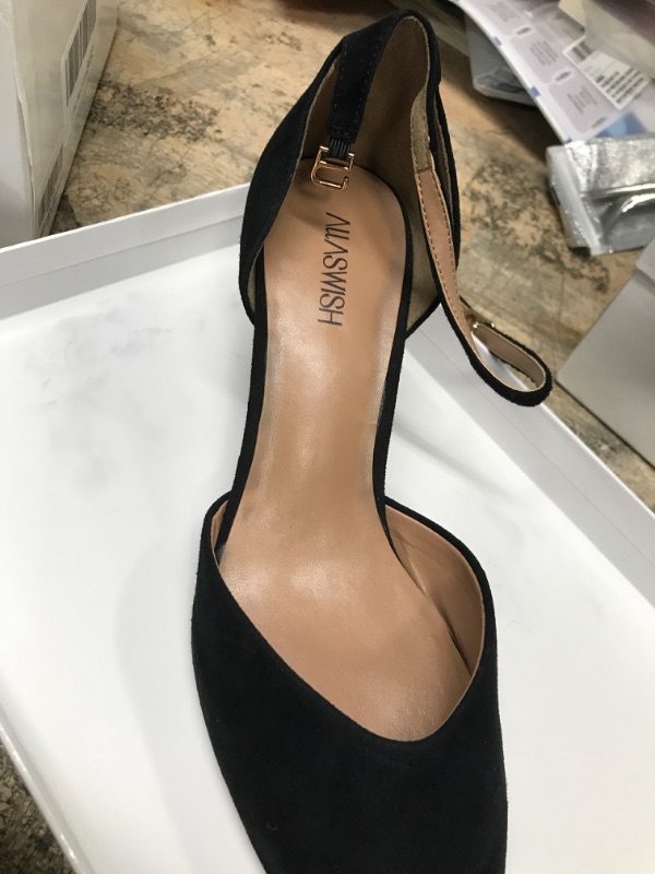 Photo 1 of BLACK SUEDE HEELS   SIZE 8.5