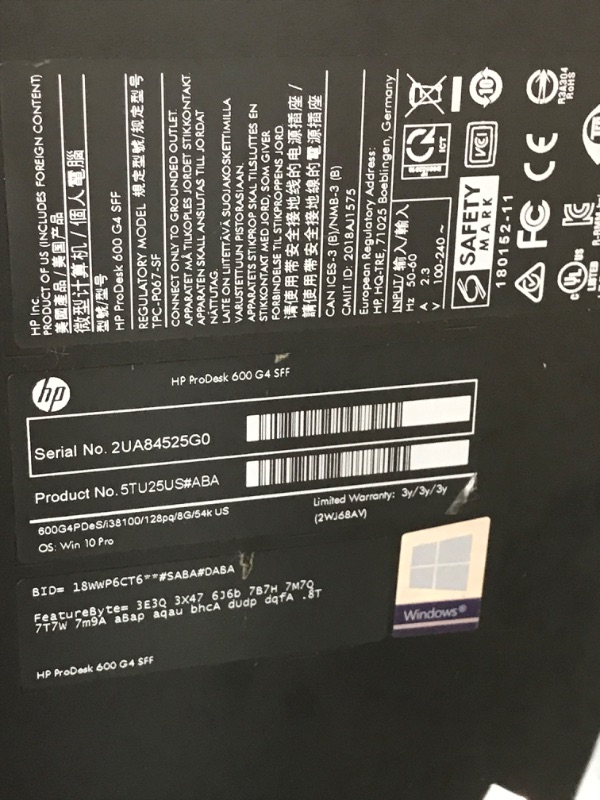 Photo 3 of HP ProDesk 600 G4 SFF Home and Business Desktop Black (Intel i5-8500 6-Core, 16GB RAM, 512GB PCIe SSD, Intel UHD 630, 2xUSB 3.1, 2 Display Port (DP), Optical Drive, Win 10 Pro) (Renewed) 16GB RAM|512GB SSD|Win10Pro